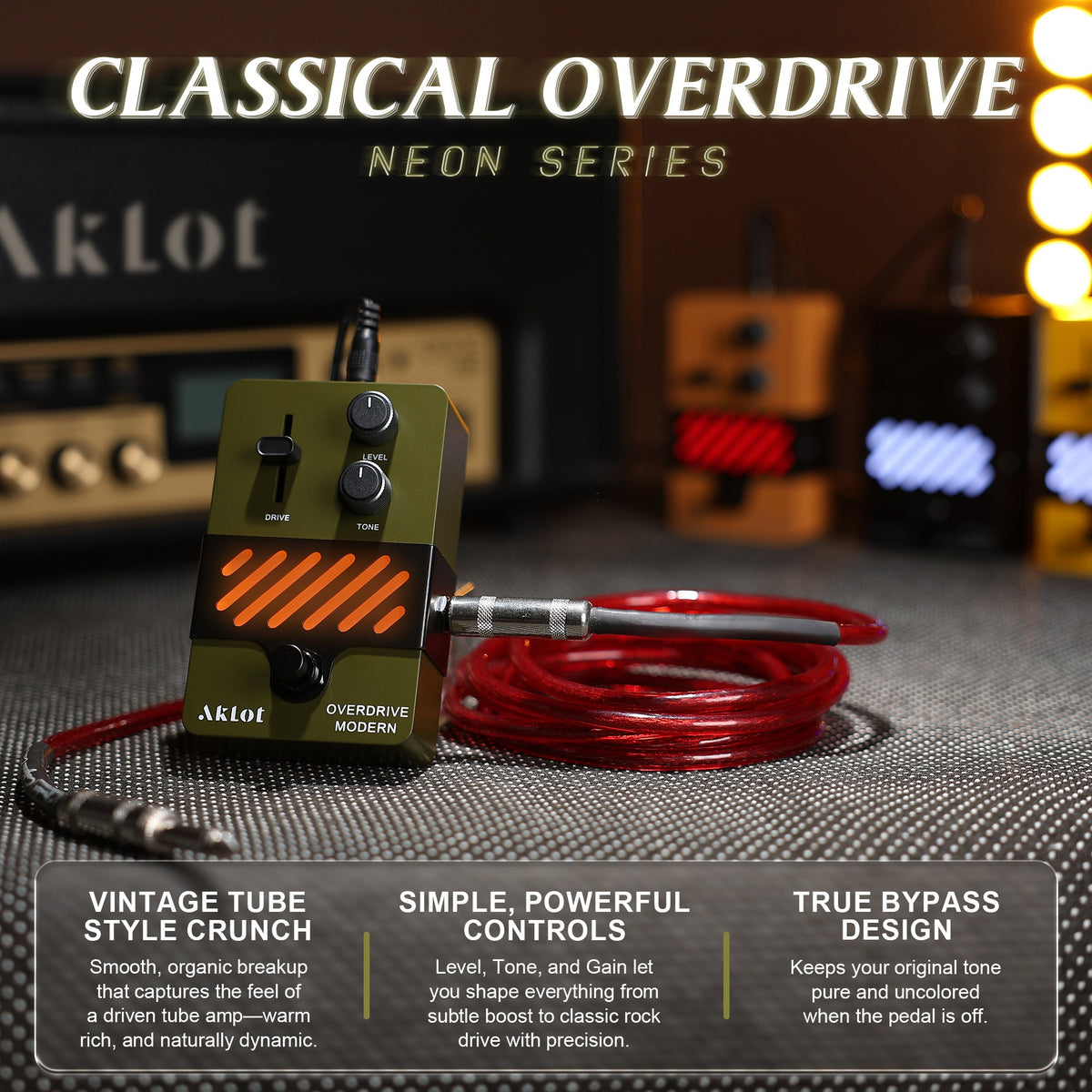 AKLOT Modern Overdrive Guitar Pedal