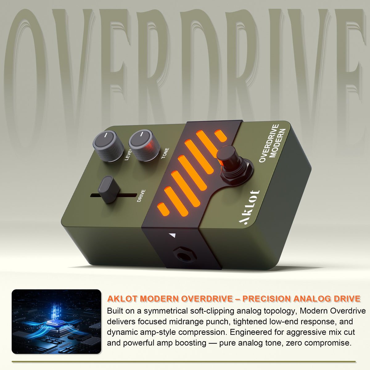 AKLOT Modern Overdrive Guitar Pedal