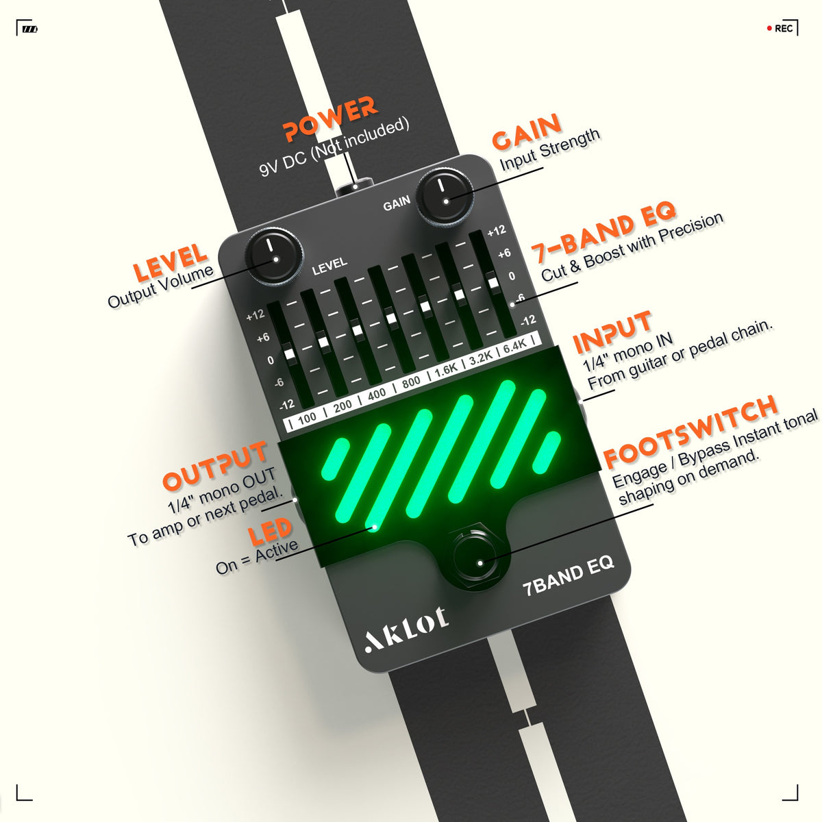 AKLOT 7-Band Equalizer Guitar Pedal