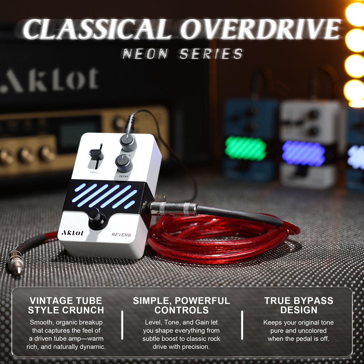 AKLOT Reverb Electric Guitar Pedal