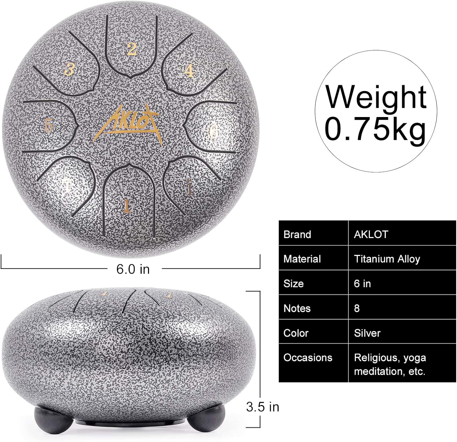 6 Inches Steel Tongue Drum