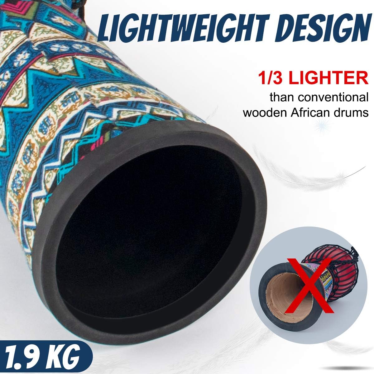 10'' Blue Cloth Djembe Drum