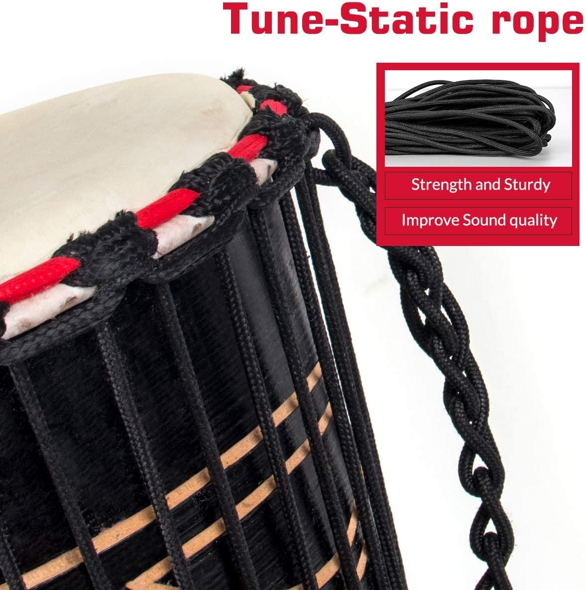 9.5'' Hand-Painted Black Djembe Drum