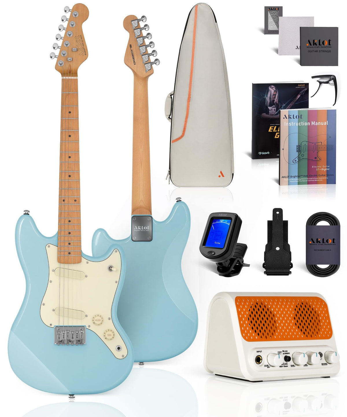 AKLOT 36-inch Kids Electric Guitar(FrostSky Blue)