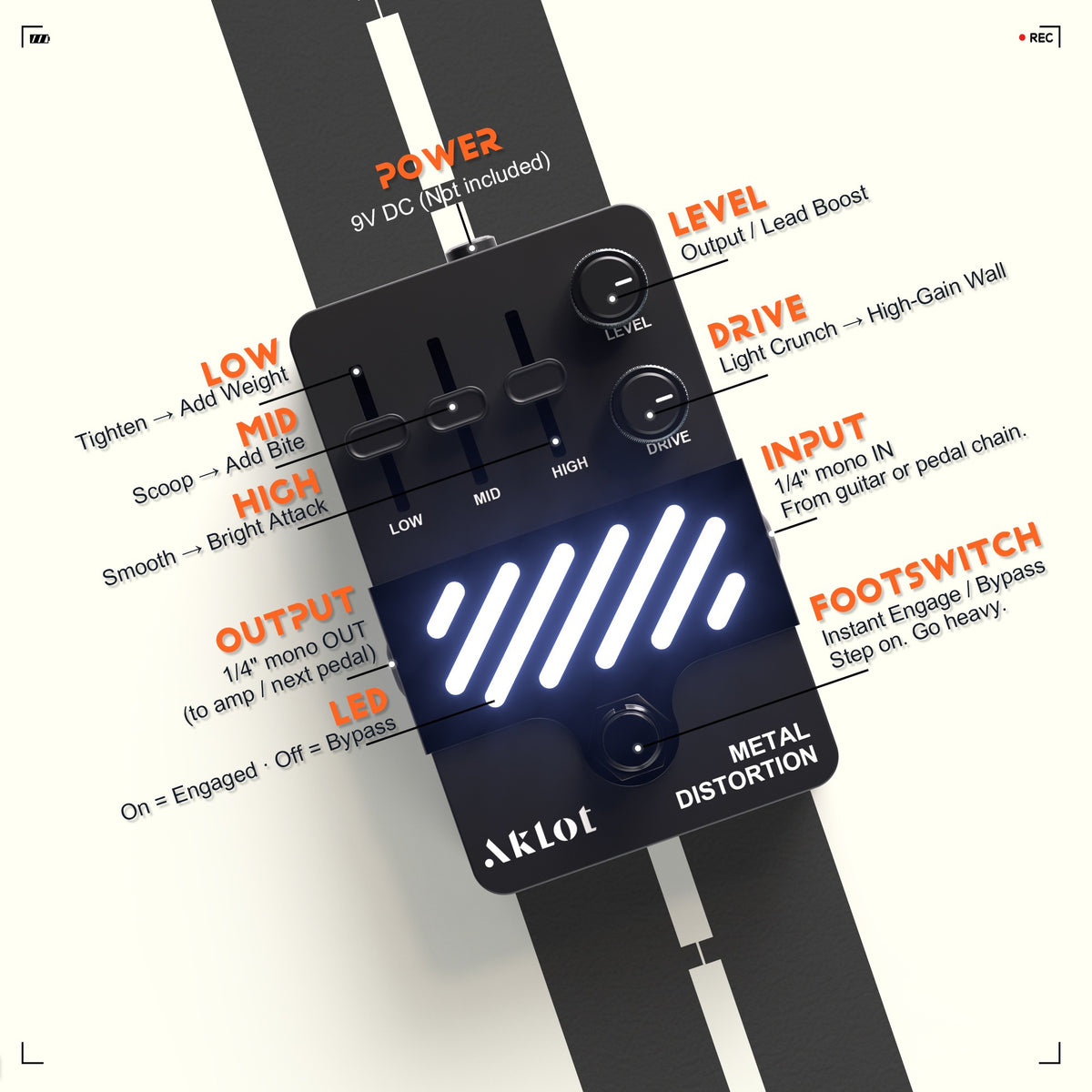 AKLOT Metal Distortion Guitar Pedal
