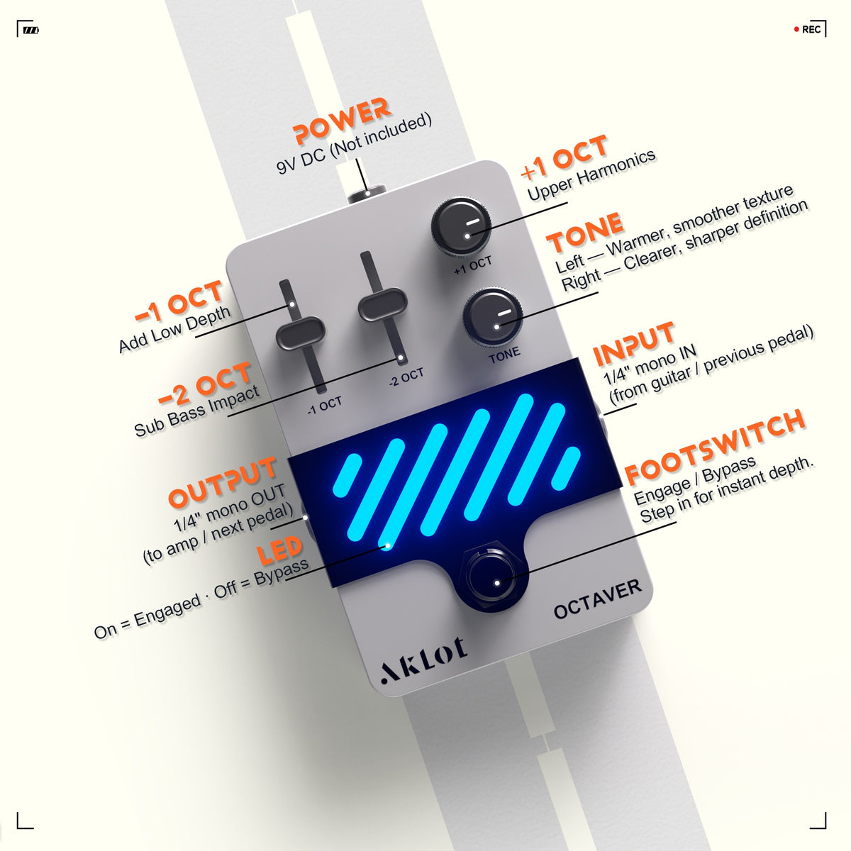 AKLOT Octave Electric Guitar Pedal