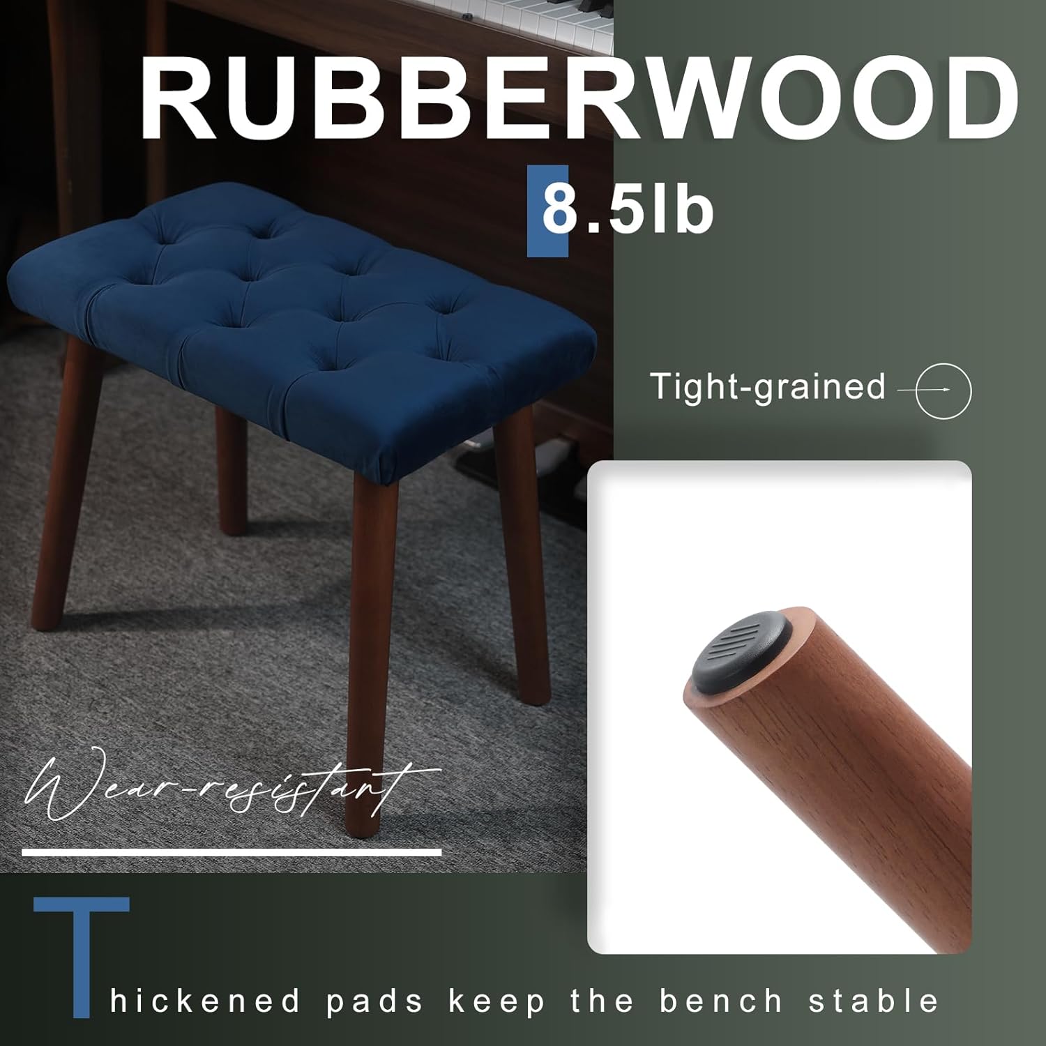Piano Bench - Blue