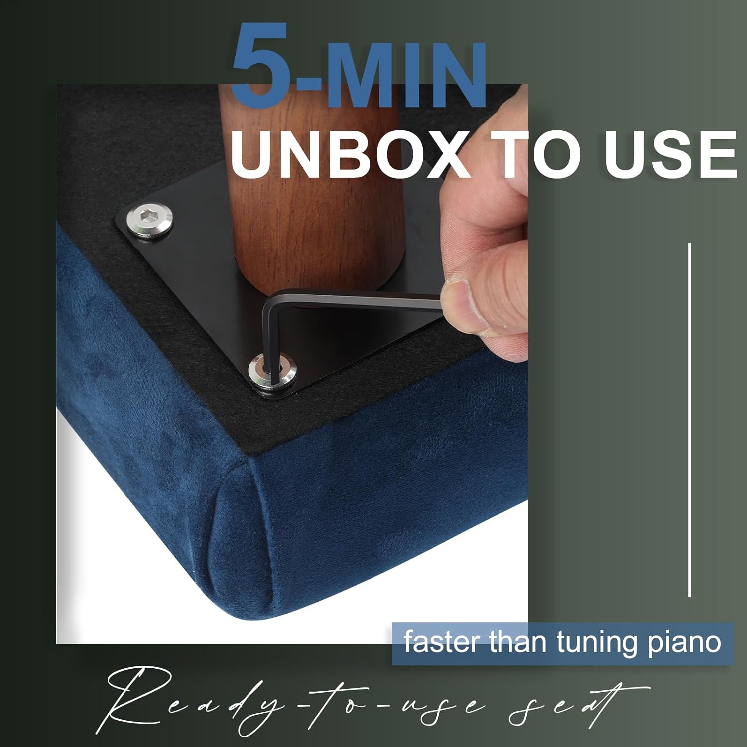 Piano Bench - Blue