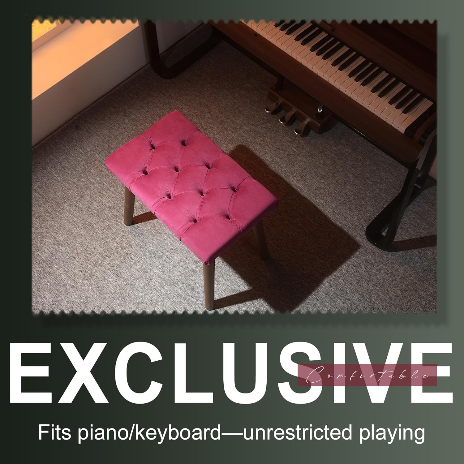 Piano Bench - Red