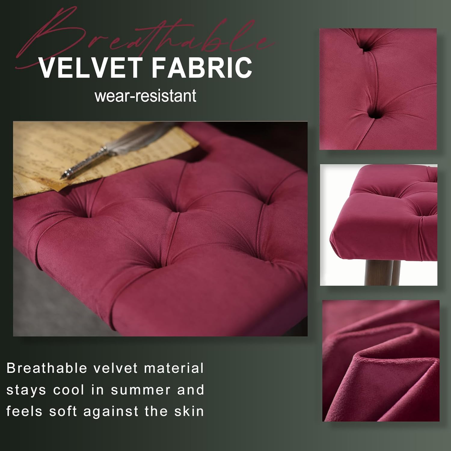 Piano Bench - Red