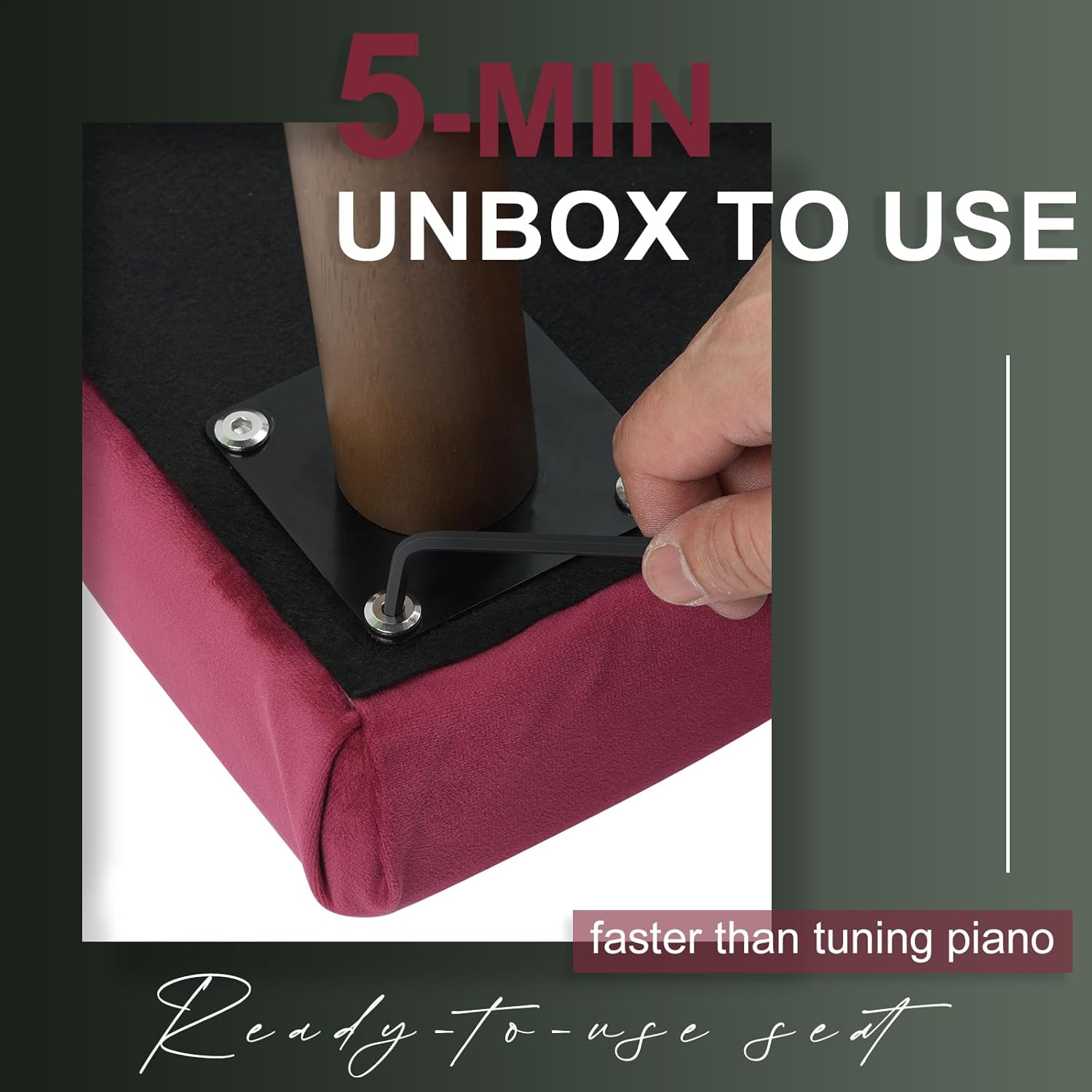Piano Bench - Red