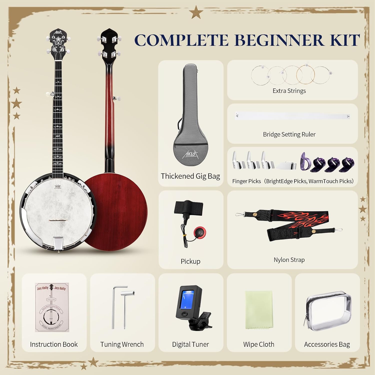 5 String Banjo Set