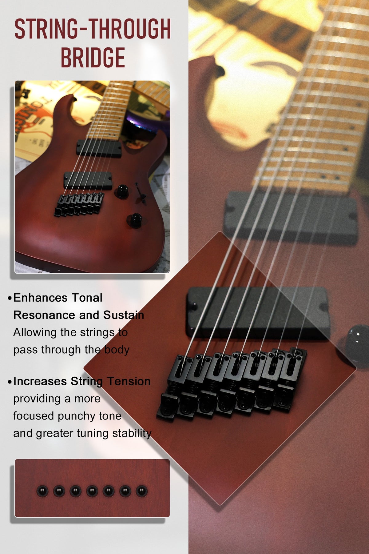 AKLOT Multi-Scale 7-String Electric Guitar