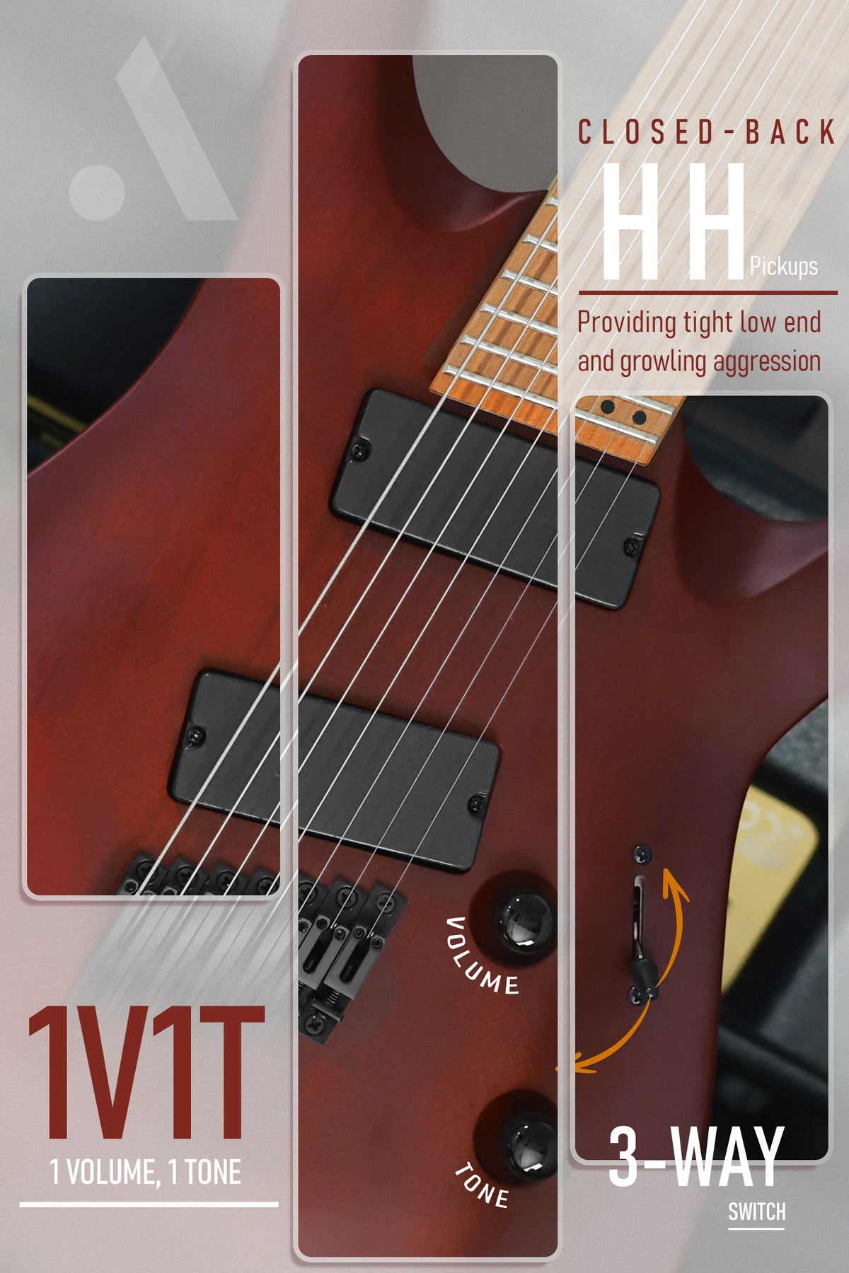 AKLOT Multi-Scale 7-String Electric Guitar