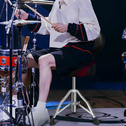 Red With Backrest Drum Throne