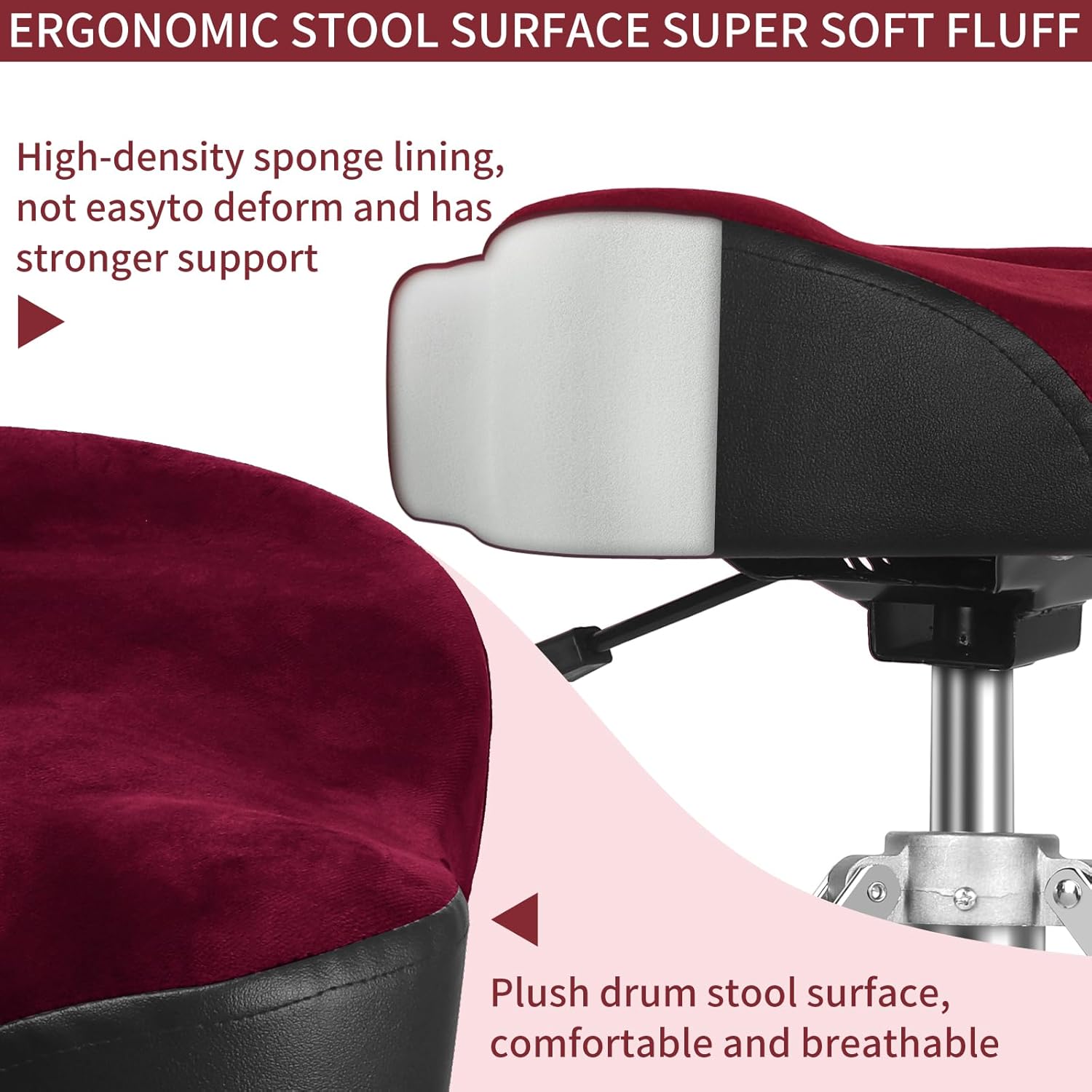 Red With Backrest Drum Throne
