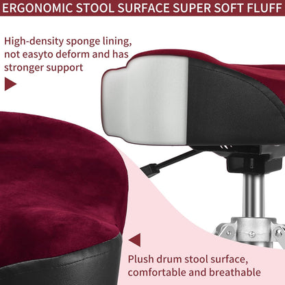 Red With Backrest Drum Throne