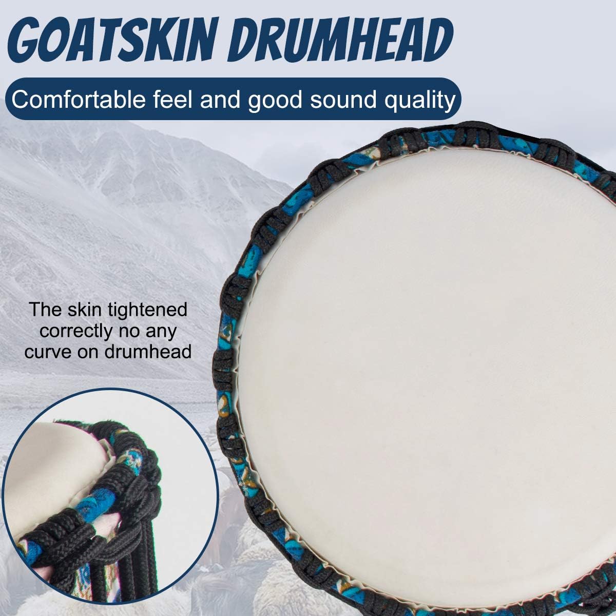10'' Blue Cloth Djembe Drum