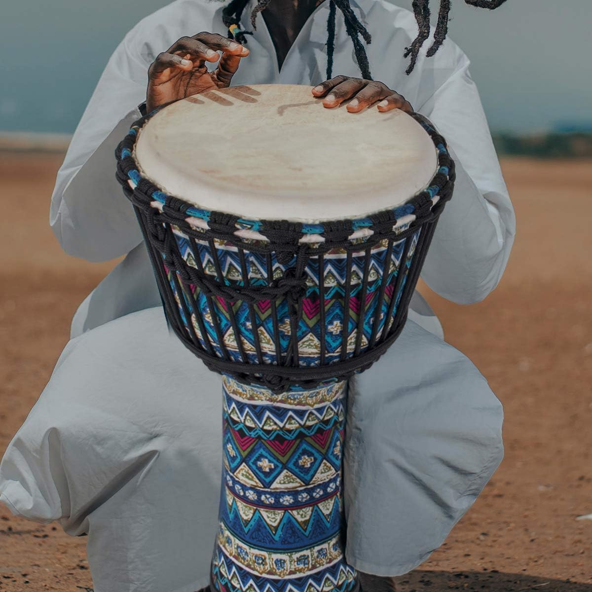 10'' Blue Cloth Djembe Drum