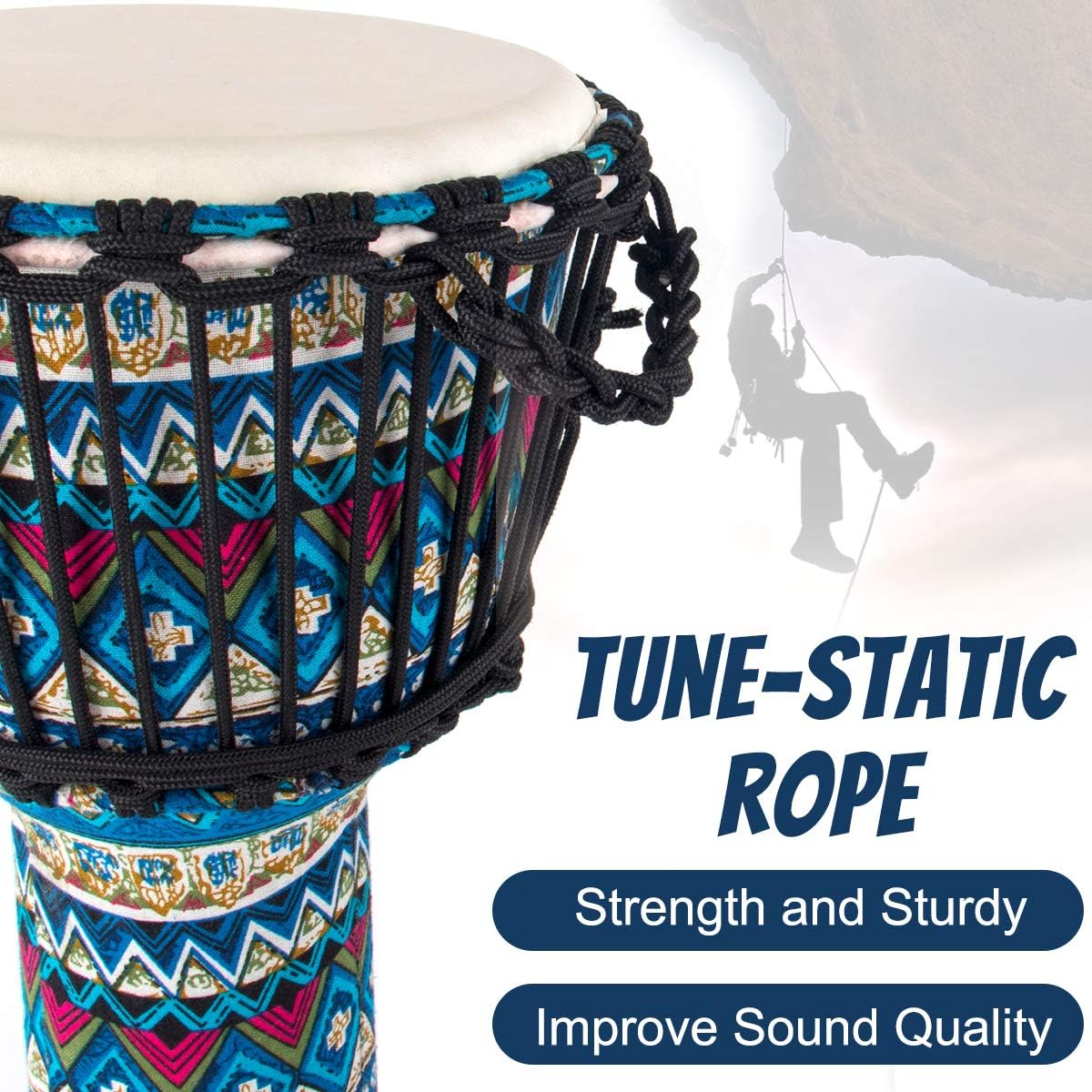 10'' Blue Cloth Djembe Drum