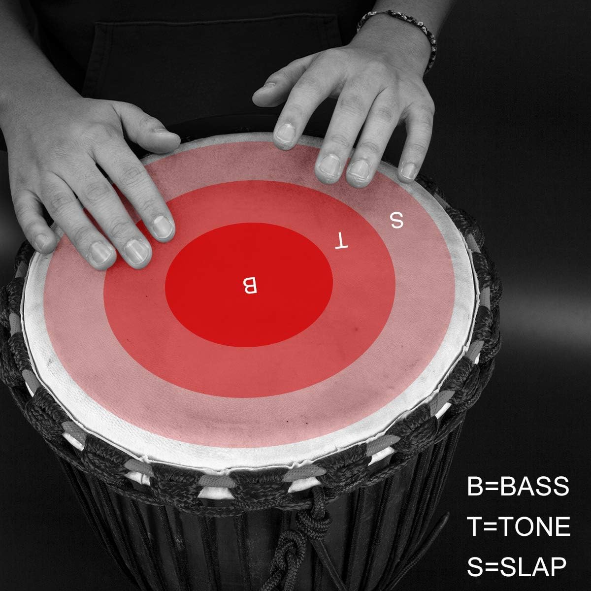 9.5'' Hand-Painted Black Djembe Drum