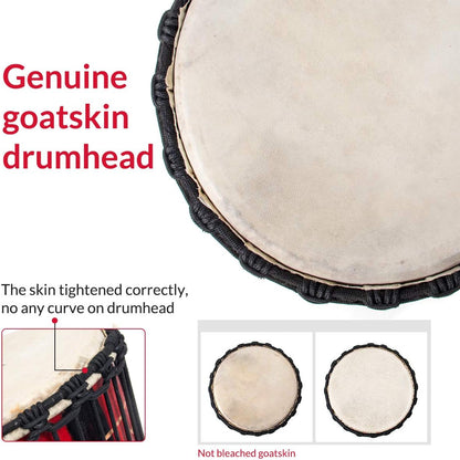 9.5'' Hand-Painted Red Djembe Drum