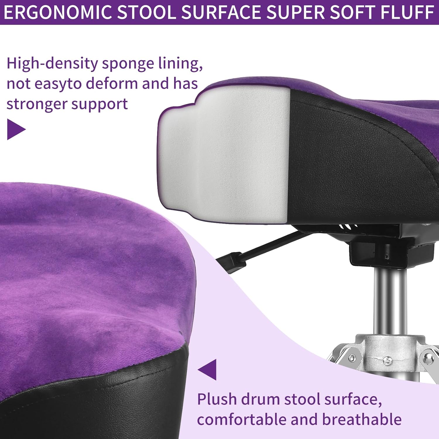Purple With Backrest Drum Throne