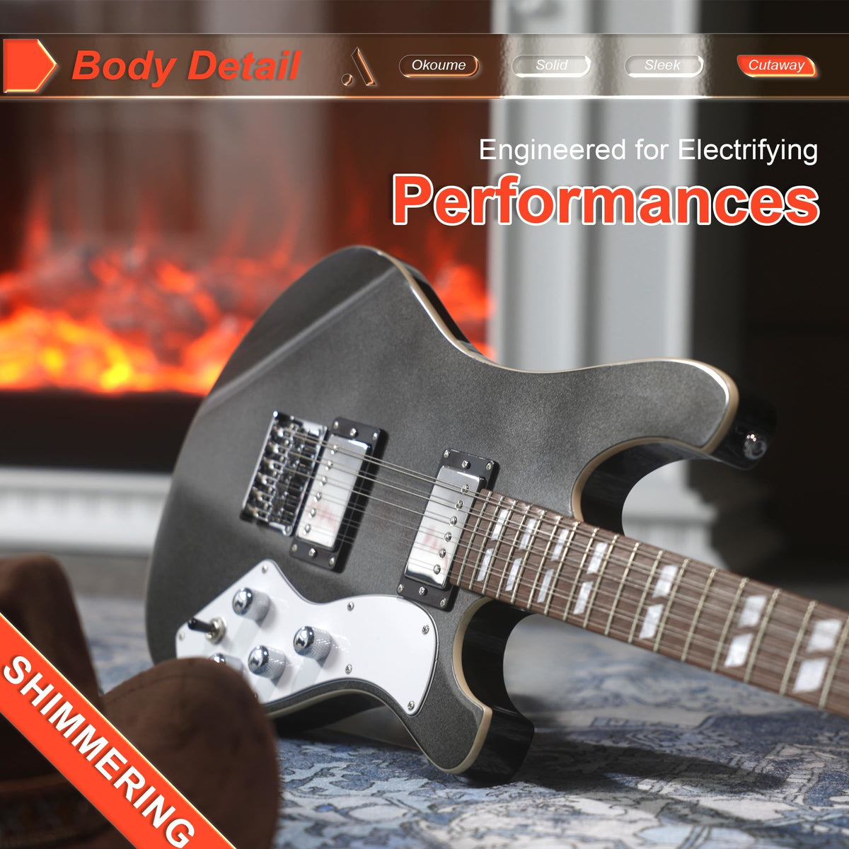 AKLOT Strayloom 12-String Electric Guitar